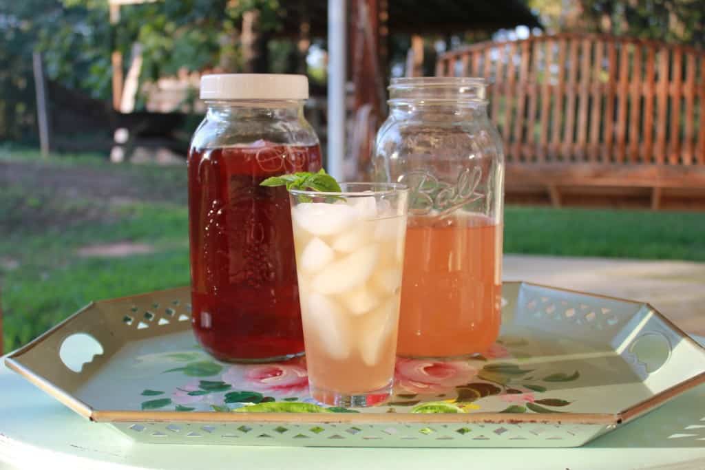 a glass of cold brew tea on the porch life full and frugal