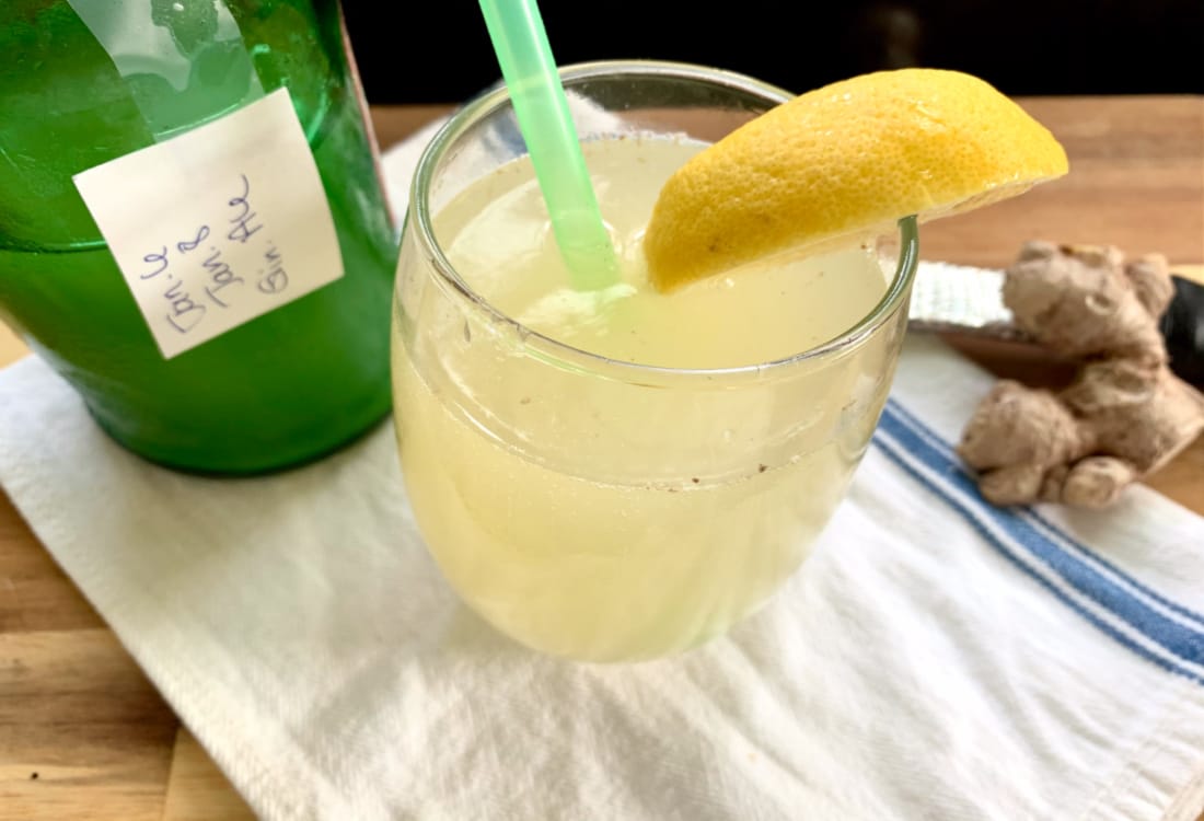 a glass of probiotic lemon ginger ale life full and frugal