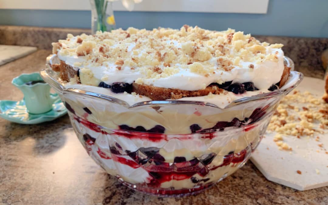Layered Trifle with Pound Cake and Blueberries