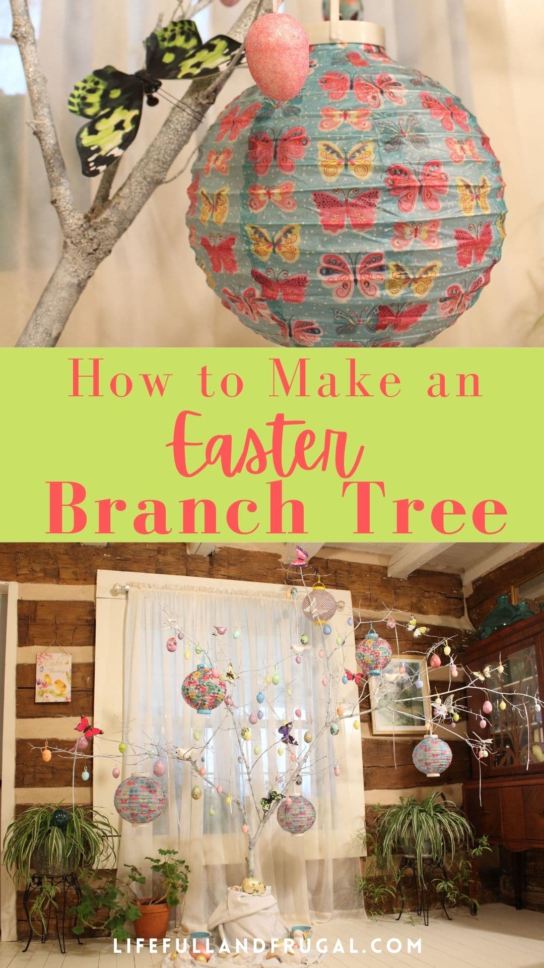 how to make an easter branch tree life full and frugal pin
