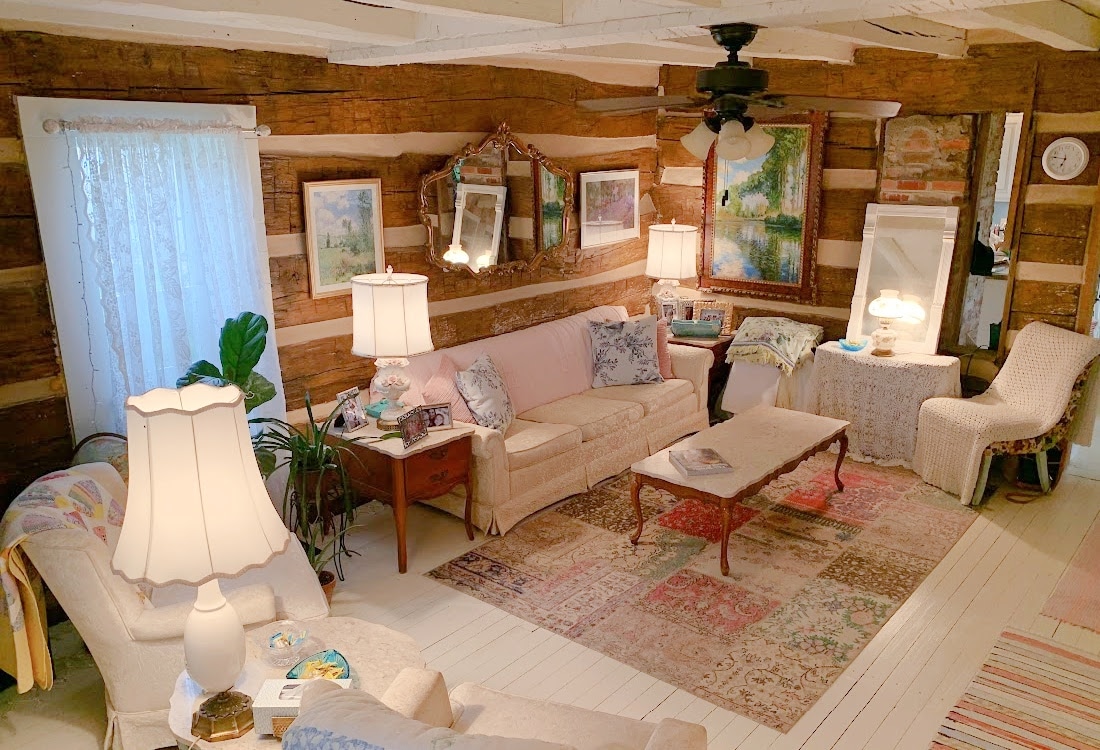 eclectic granny chic cottage cabin living room life full and frugal