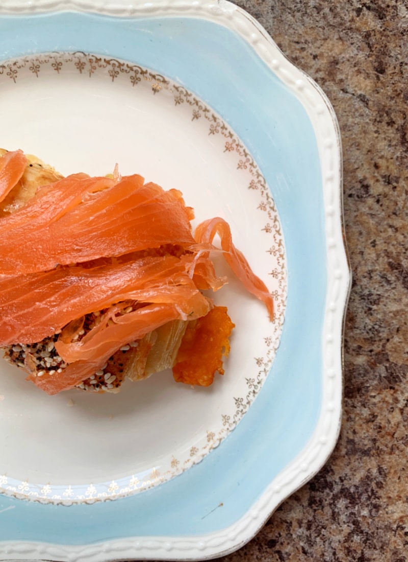 gravlox on a cheese croissant life full and frugal