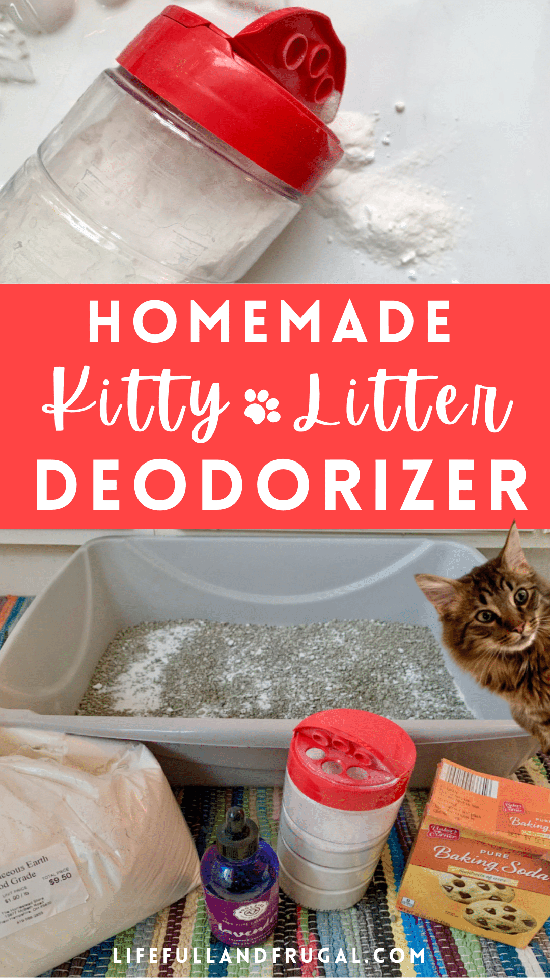homemade kitty litter deodorizer recipe pin life full and frugal