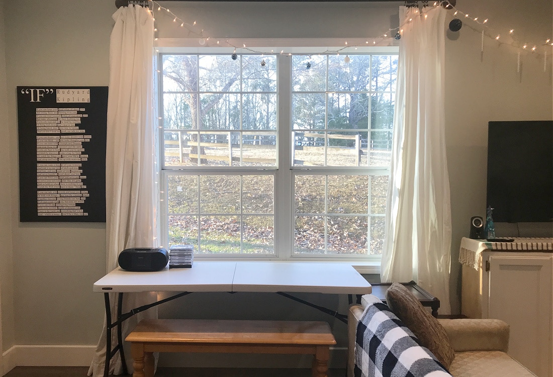 folding table work station in front of a windowHomeschool Classroom Overhaul and Tour - Life Full and Frugal