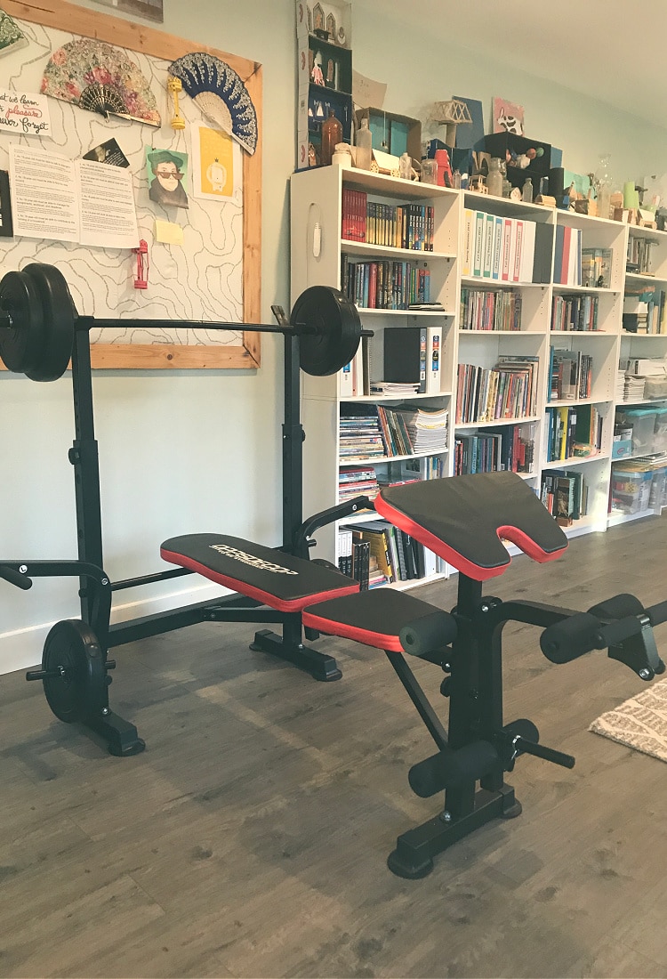 weight lifting bench -Homeschool Classroom Overhaul and Tour - Life Full and Frugal